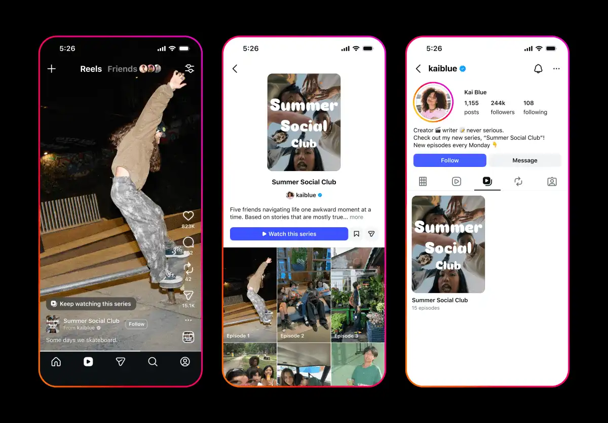 Meta Tests 'Series' Feature for Instagram and Facebook Reels