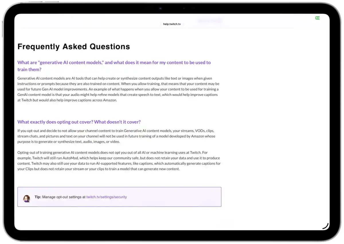 Twitch Policy Sparks Outcry Over AI Training Data & User Consent